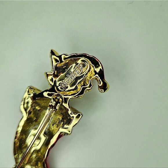 Lot of Three Vintage Cat Kitten Enameled Signed Christmas Holiday Pins Brooches - Picture 6 of 10